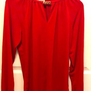 Michael Kors Red Orange Blouse.  Used.  Size S